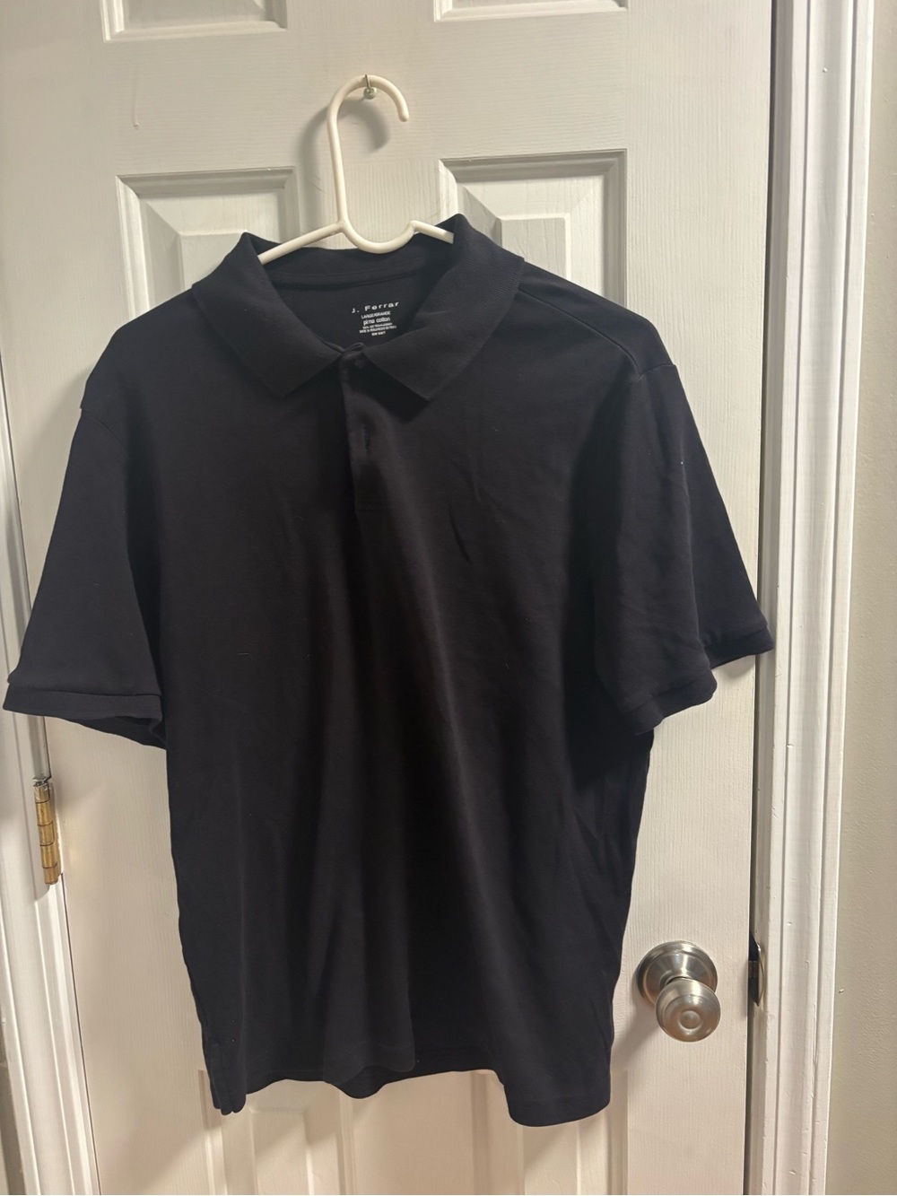 J. Ferrar Black 100% Pima Cotton Polo Shirt Size Large